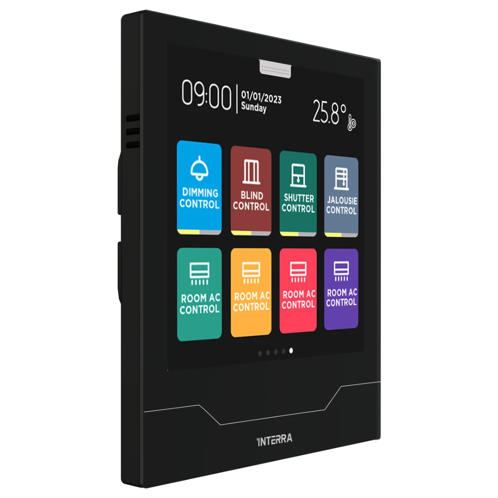 Interra iX4 4 Zoll KNX Touchpanel mit AQI Schwarz