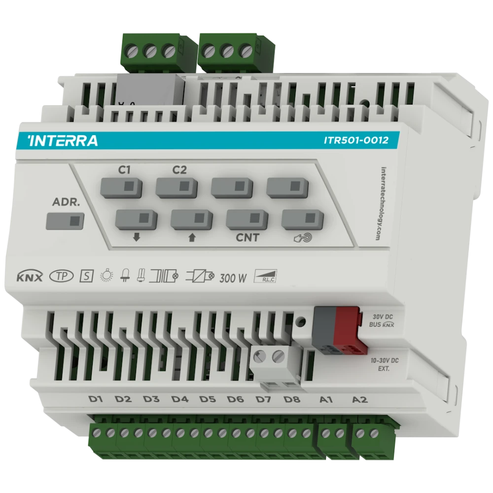 Interra KNX Universaldimmaktor 2 Kanäle mit 8 Digital 2 Analogeingängen