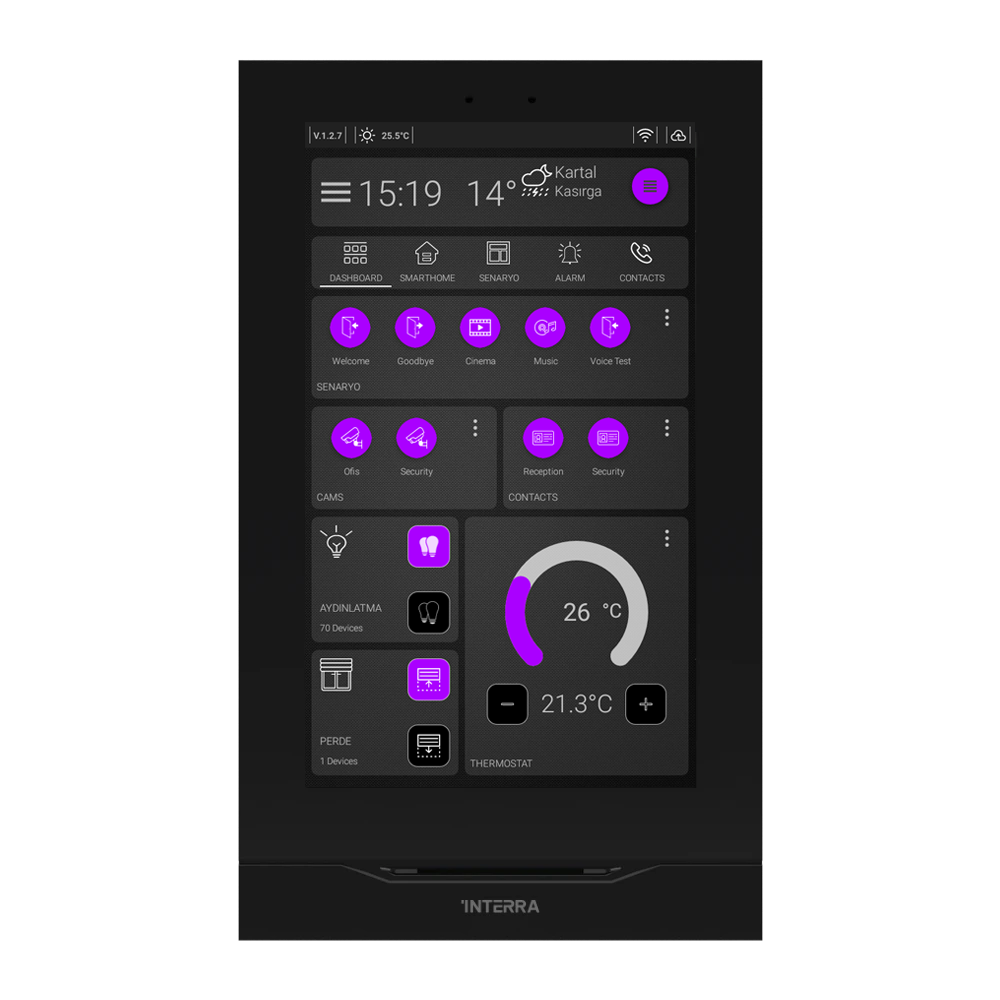 Interra i7+ Touchpanel-Rahmen 7 Zoll, Acryl schwarz