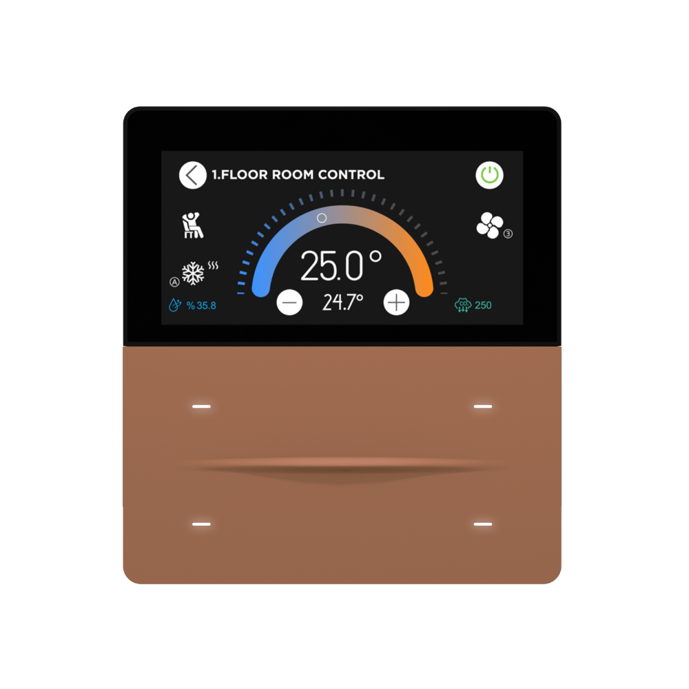 iX-M 3″ 4-Tasten KNX Touch Panel – Mocha