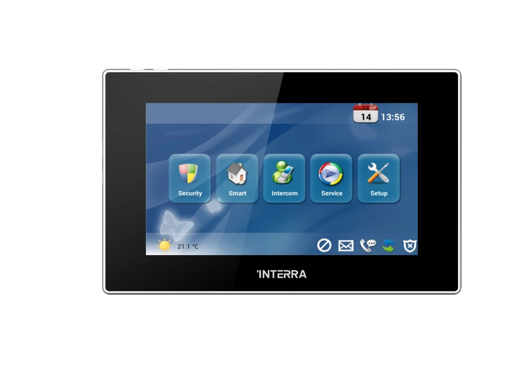 Interra 10,1 Zoll schwarzer Linux Innenmonitor 12 V DC POE
