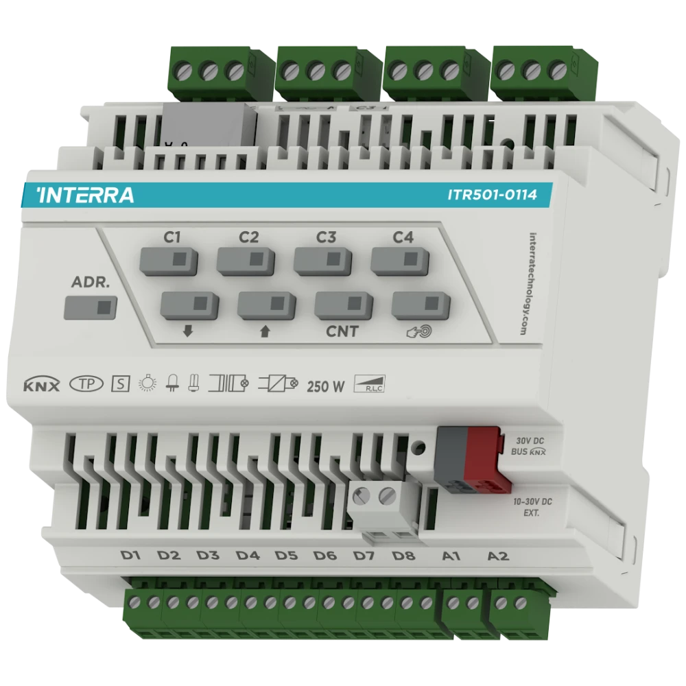 Interra KNX Universaldimmaktor 4 Kanäle mit 8 Digital 2 Analogeingängen Ethernet