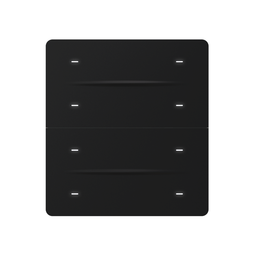Interra iXm KNX Taster, 8-fach, Aluminium Schwarz