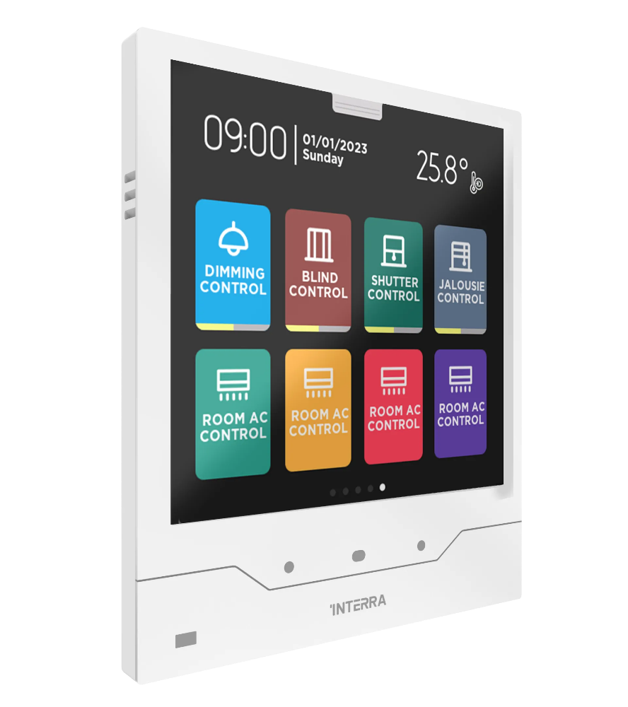 Interra iX4 4 Zoll KNX Touchpanel mit AQI Weiß