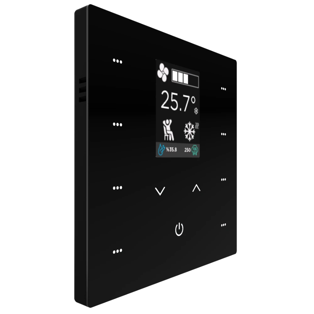 Interra iX2 2 Zoll KNX Touchpanel Schwarz mit LCD